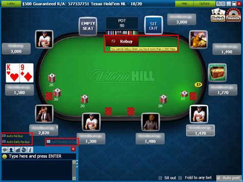 William hill poker online de apoio